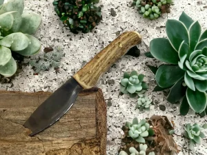 Fixed Camping Antler Knife With Kydex Sheath