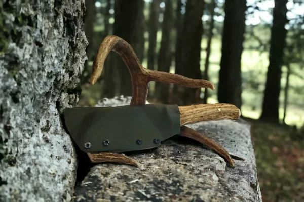 Fixed Camping Antler Knife With Kydex Sheath