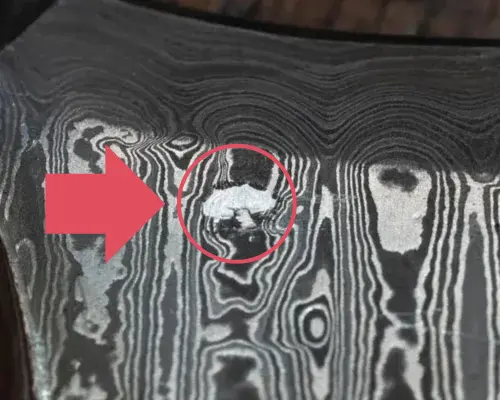 Fake Damascus chipped